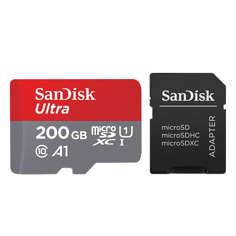 200GB Оригинальная карта памяти sandisk Micro sd-карта A1 16 ГБ 32 ГБ 64 ГБ карта трансфлэш-памяти TF карта с бесплатным адаптером 128 ГБ 200 ГБ 256 Гб 400 Гб - Емкость: 200GB