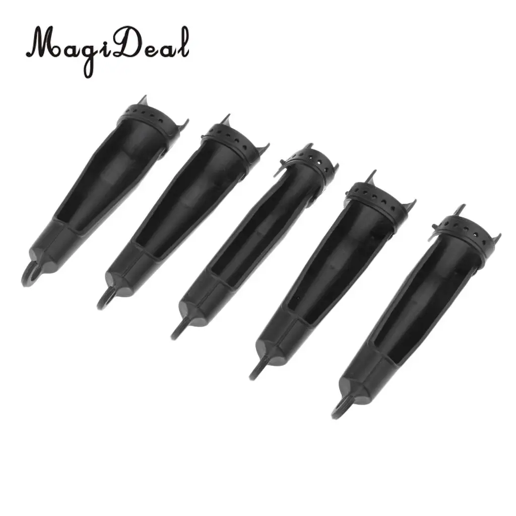 MagiDeal 5Pcs Fishing Rod Tip Cover Rod Cap Pole Glove Sleeve Protector Pole Cap with Strap for Fixing the Rod Black 20# 25#
