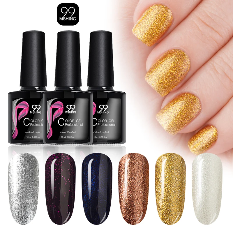 MSHING99 gel varnish with sparkles Color43 48 permanent enamels hybrid