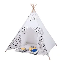 Черная звезда дизайн детская игровая палатка индийский Прорезыватель детский игровой домик детская игровая комната teepee