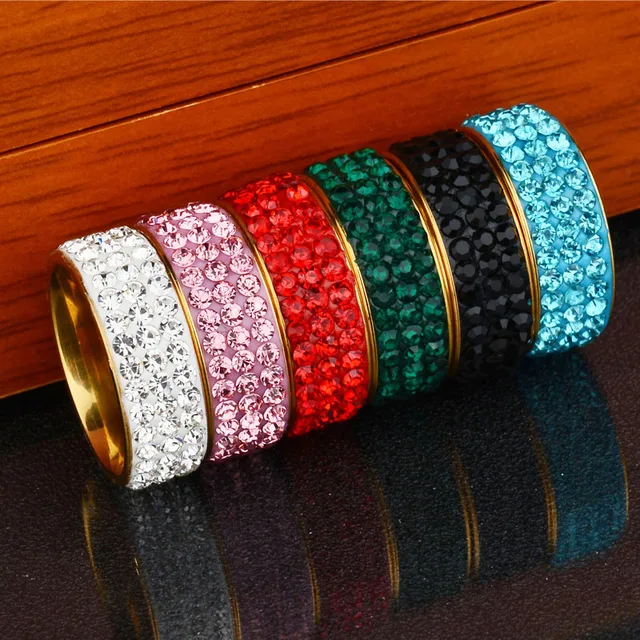 LNRRABC Trendy Charme Colorato Pieno Di Cristallo Dell'acciaio Inossidabile Dell LNRRABC Trendy Charme Colorato Pieno Di Cristallo Dell'acciaio Inossidabile Dell