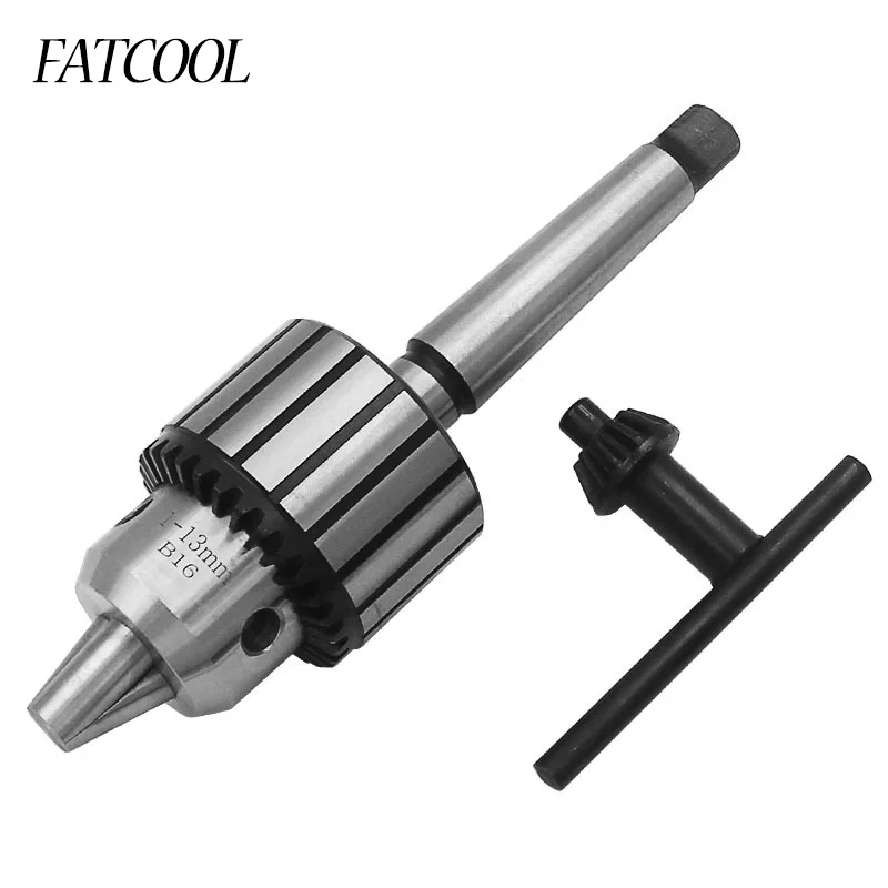 

FATCOOL Carbide Steel MT2 B16/1-13mm Arbor Lathe Self Tighten Taper Shank Drill Chuck