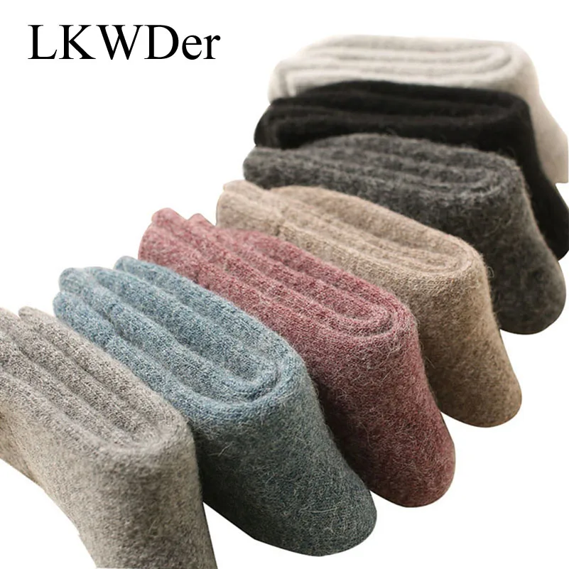 

LKWDer 5 Pairs/lot Wool Socks Men Women Winter Towel Cashmere Socks Sleep Warm Mens Socks Mujer Hombre Casual Fashion Calcetines