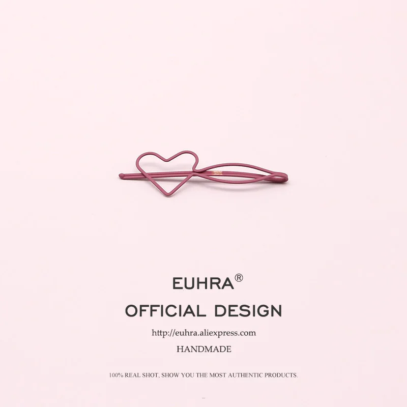 EUHRA, 10 цветов, милые заколки для волос, заколка в форме сердца для девочек, заколки для волос, для детей, женщин, заколки - Цвет: Color 10