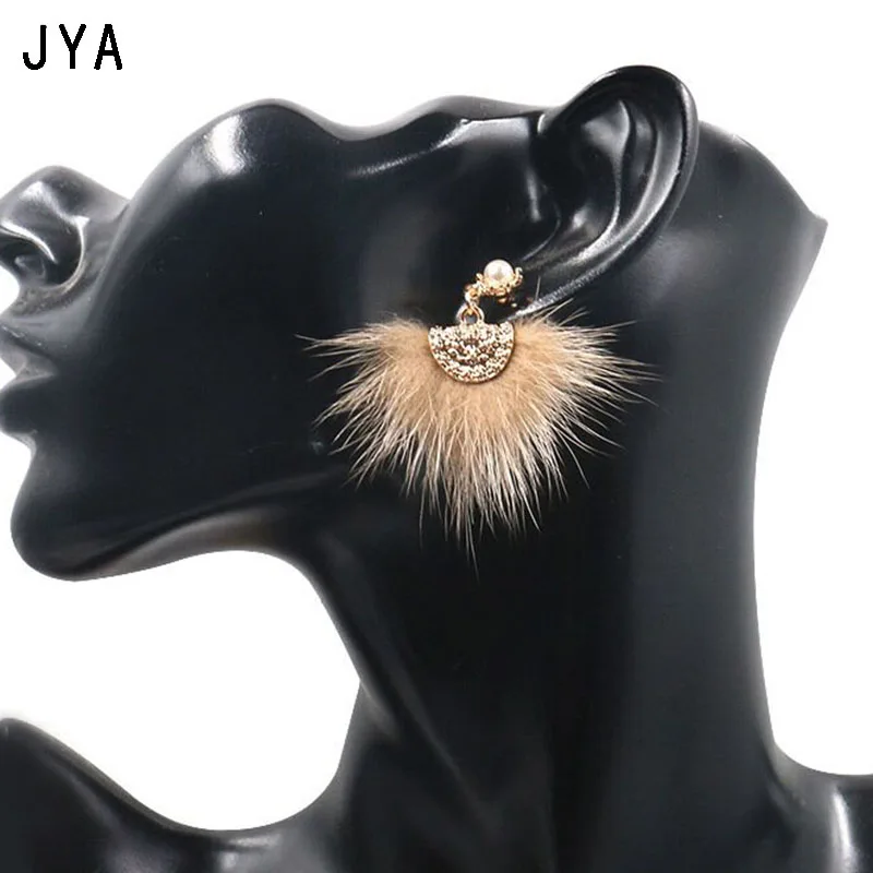

JYA Multicolor Feather Earrings for Women New Trendy Drop Faux Pearl Dangle Statement Earrings Fashion Jewelry Eardrop Wholesale