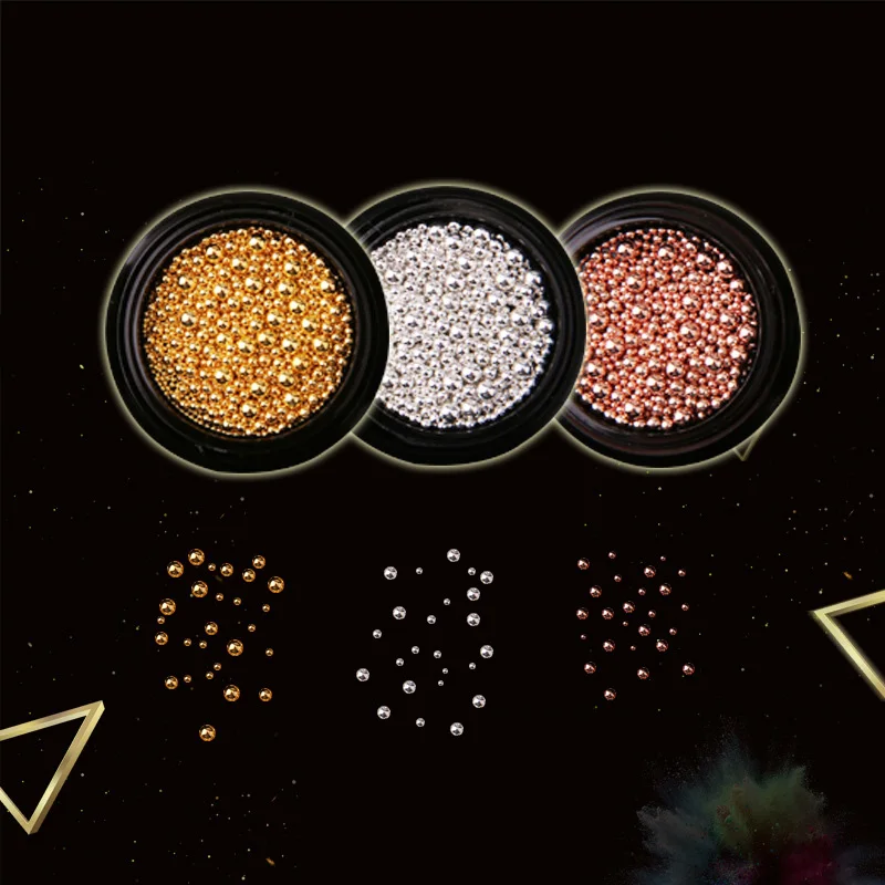 

Nail Art Decoration Metal Beads Golden Silver DIY 3D Nail Art Tools Women Nails Decors SSwell