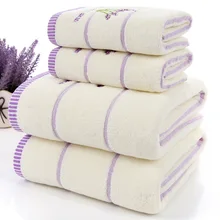 Высококачественное роскошное Лавандовое хлопчатобумажное полотенце набор банных полотенца для взрослых/детей 1 шт. полотенце для лица 2 шт. для ванной 3 шт