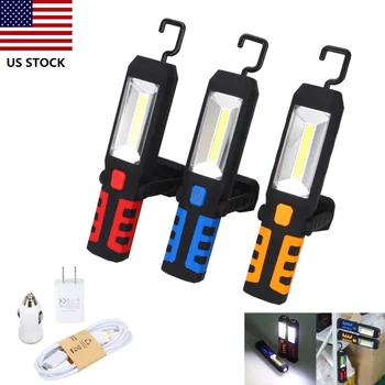 

Portable USB Rechargeable COB LED Work Light Magnetic 360 Degree Stand Hanging Flashlight Camping Torch Hunting Lamp