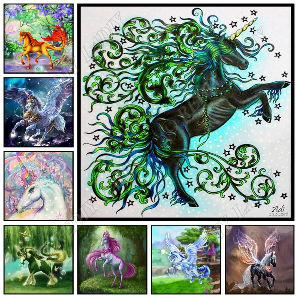 

Full Square / Round Diamond Painting Fantasy Unicorn Diamond Embroidery Crystal Mosaic Pattern Bead Cross Stitch Crafts Wall Art