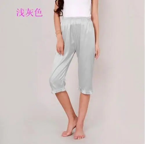 Женские штаны для отдыха,, весна-лето, искусственный шелк, большие размеры, пижамные брюки, пижамные штаны, женские белые пижамные штаны, Q338 - Цвет: light gray