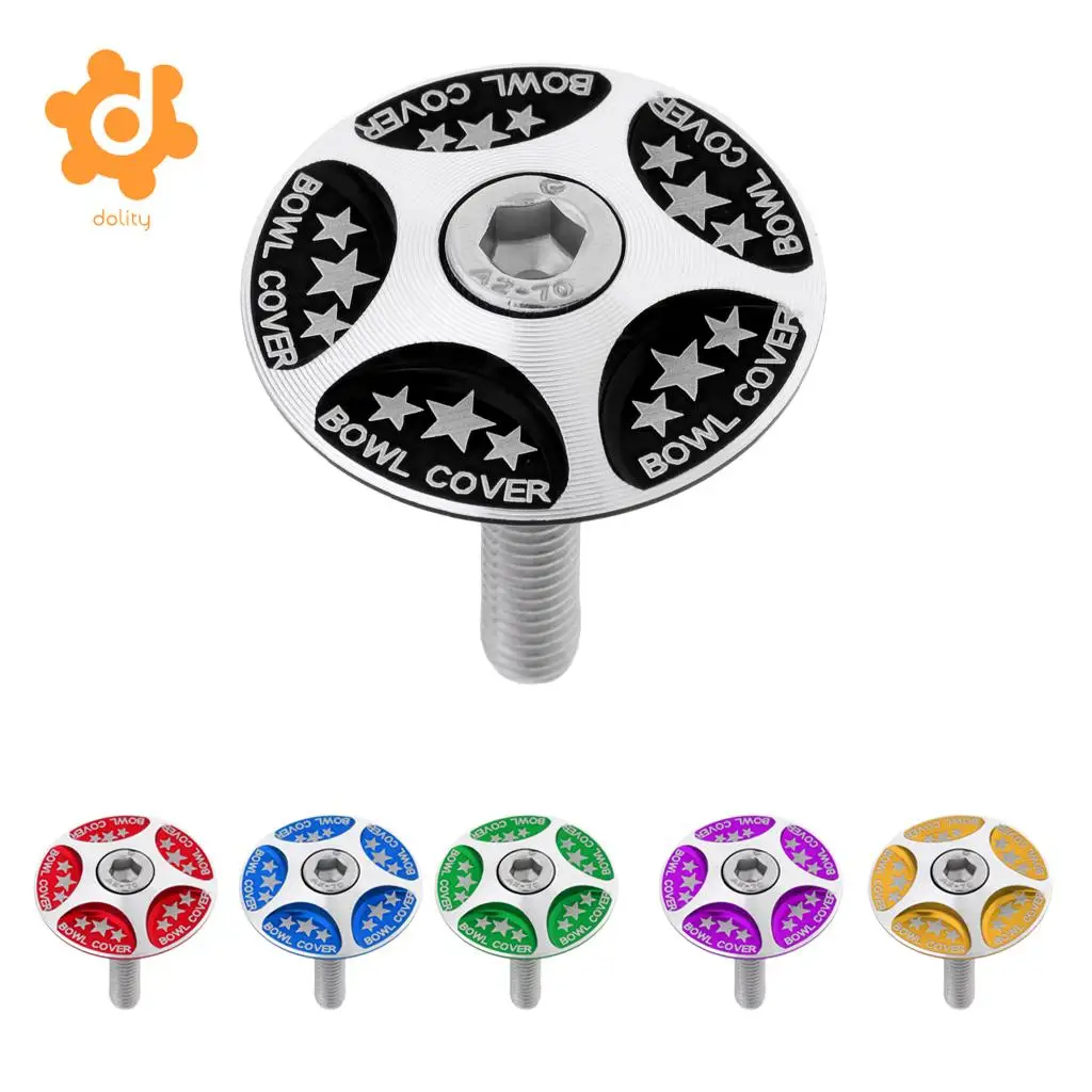 

MTB Mountain Road Bike Bicycle Aluminum Alloy Headset Stem Top Cap Cover with Bolt Screw for 28.6mm 1 1/8" Steer Fork
