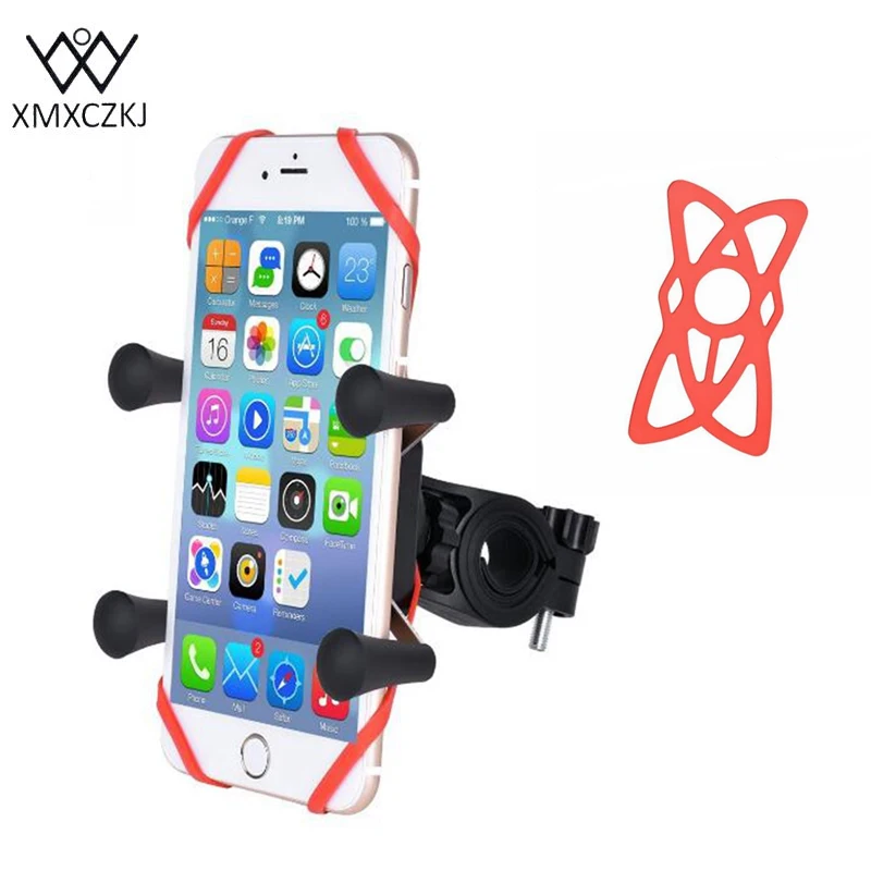 XMXCZKJ Universal X-Grip Cell Phone Bike Motorcycle Mount Stand Mobile Holder Bike Accessories For 
