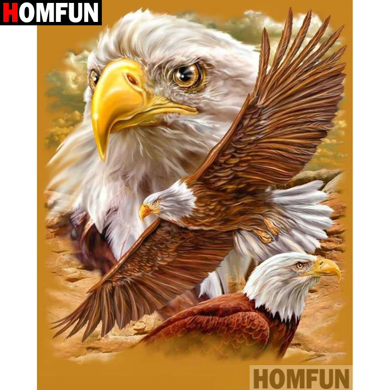 

HOMFUN Full Square/Round Drill 5D DIY Diamond Painting "Animal eagle" Embroidery Cross Stitch 3D Home Decor Gift A17512