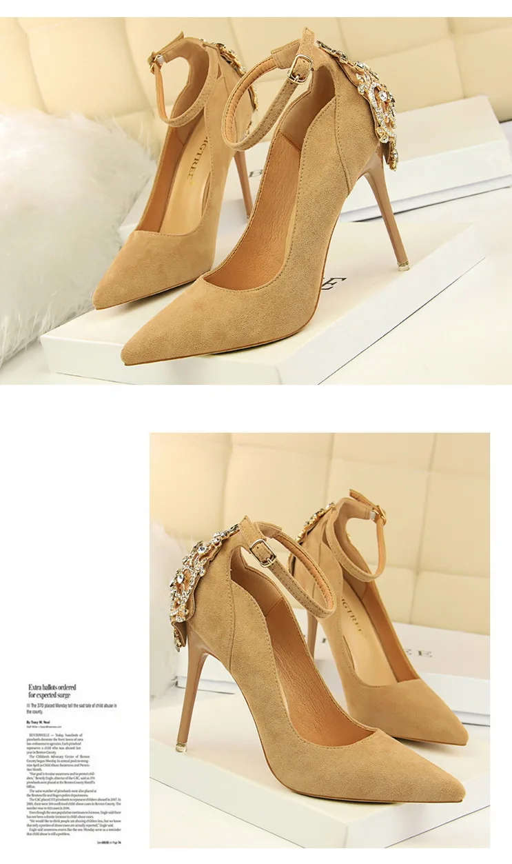 Pointed Pumps Women Shoes 10.5CM Thin Heels