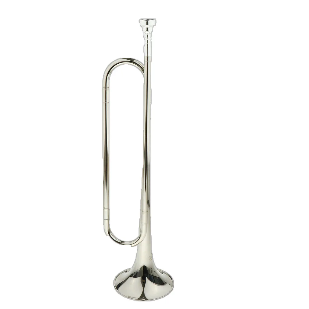 Tooyful Finest Brass B Tone Bugle Trumpet with Silver Plated 7C Mouthpiece Set for Students School Band Kids Musical Toy