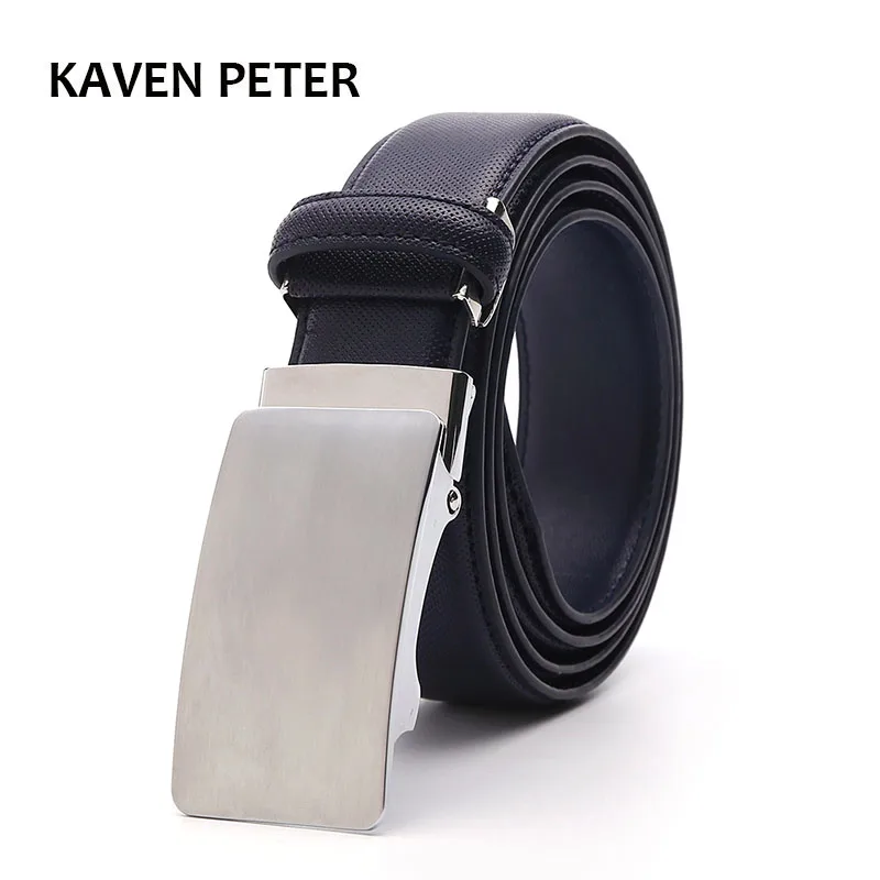 New Automatic Buckle Belts For Men Designer Leather Strap Male Belt Waistband Dot Strap Without Buckle Tooth On Strap Novelty