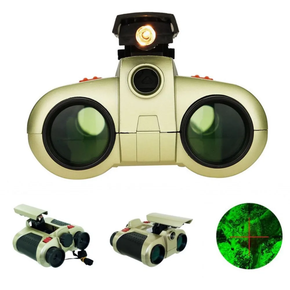 Kids Toy Telescope Night Vision Surveillance Compass Binoculars With Neck SDB