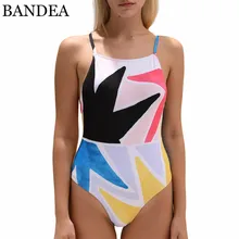 BANDEA женские цельный купальный костюм геометрический принт сексуальный купальник с открытой спиной Монокини пуш-ап Biquini пляж