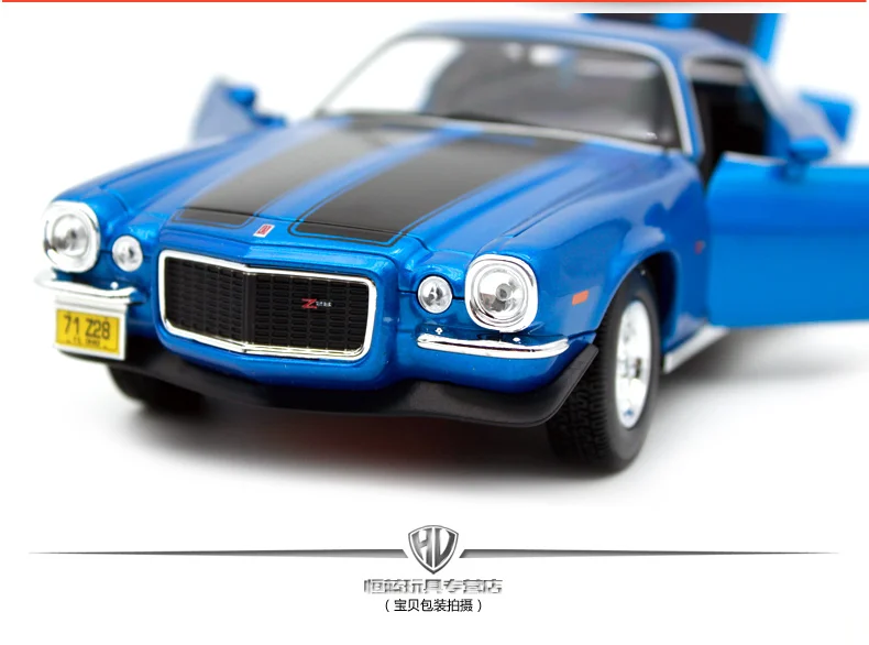 Maisto 1:18 1971 Chvrolet Camaro Синий Оранжевый винтажная мышечная модель автомобиля литая под давлением модель автомобиля игрушка Новинка в коробке 31131