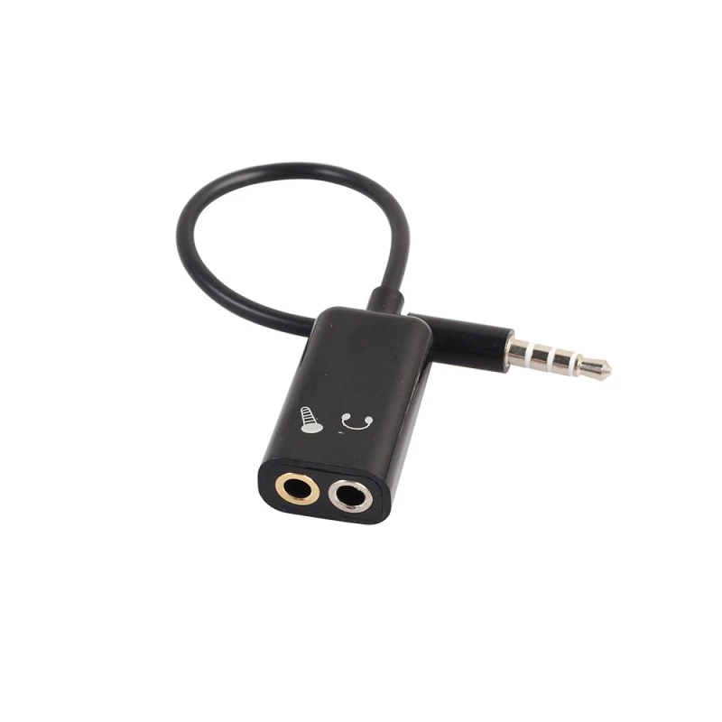 

EDAL 3.5mm Stereo Audio Splitter Adapter Cable Jack to Earphone Headset + Microphone AUX Adapter Couples Turn Wiring Connector