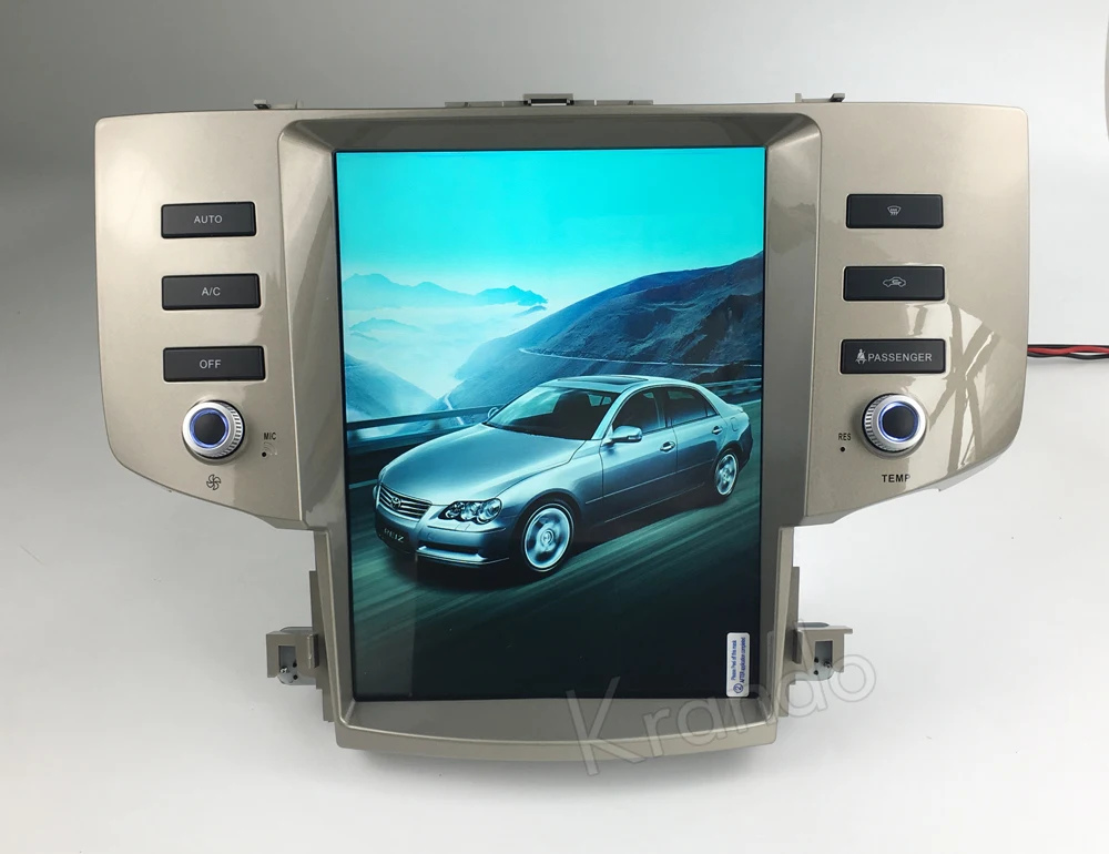 Flash Deal Krando Android 6.0 12.1" Tesla style Vertical screen car navigation for toyota mark x reiz 2005-2009 radio gps multimedia wifi 15