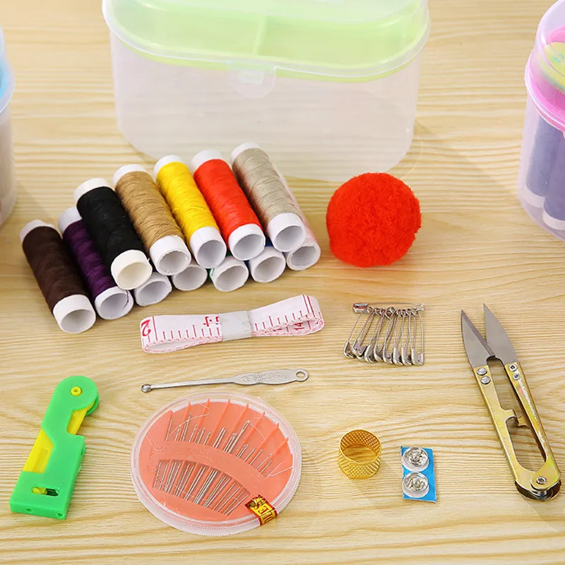 DIY Sewing kit Thread Threader Needle Tape Measure Scissor Thimble
