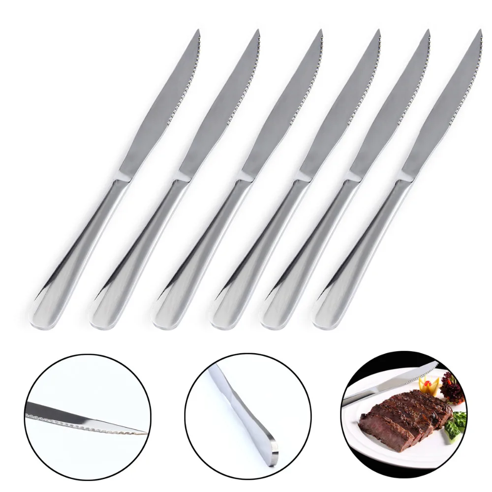 6pcs High Quality Stainless Steel Steak Knives Cutlery Steak Knife Set