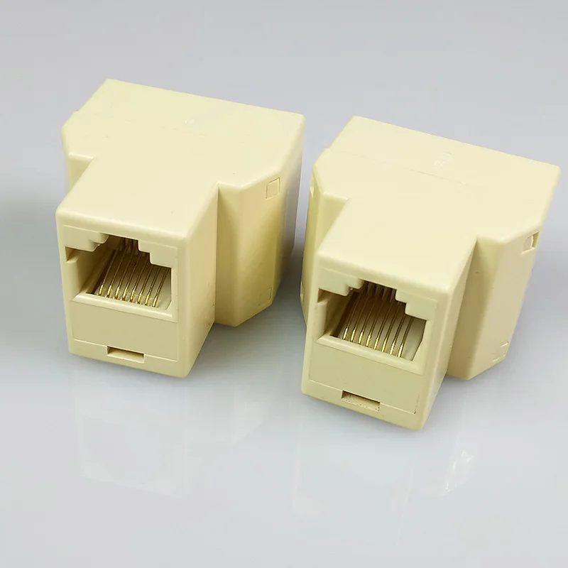 100 шт./лот RJ45 Ethernet кабель сплиттер 8 Pin сетевой адаптер 1 вход в 2 Выход конвертер