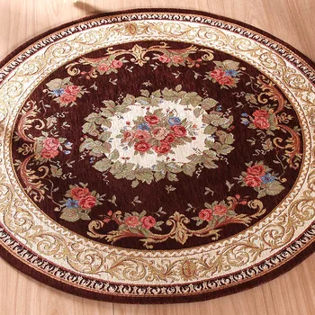 

Round Jacquard Carpet Water Absorption Floor Rug Solid Comfortable Mat For Bedroom Parlor Living Room