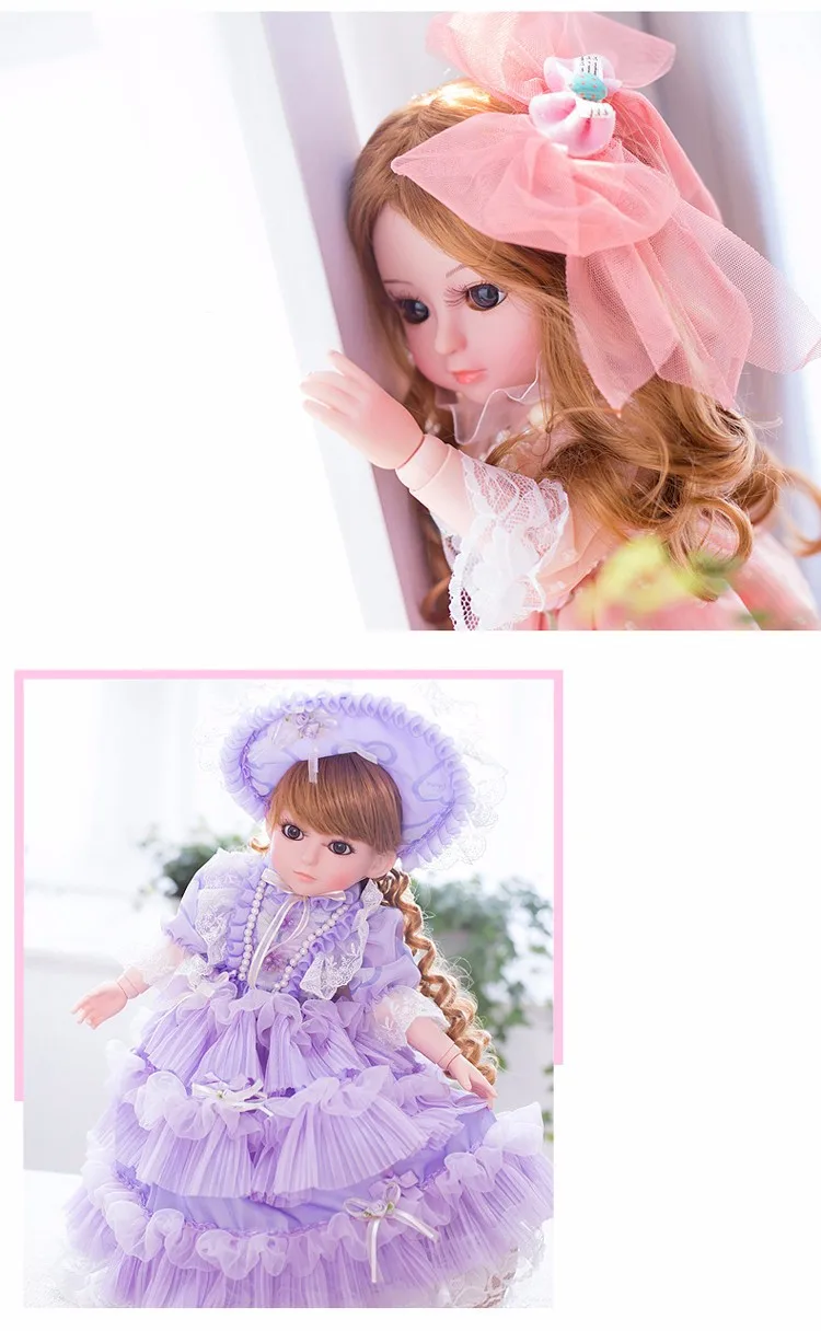 Милые 45 см куклы-принцессы игрушки для девочек с модным платьем Говорящие интерактивные Куклы для девочек игрушки