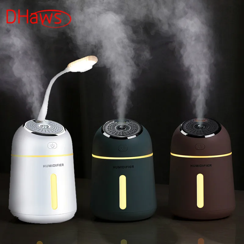 

DHaws 3in1 Small Q Humidifier Air freshener Mini Air Purifier Aromatherapy Essential Oil Diffuser LED Night Light USB Fan Fogger