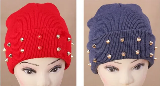 5 шт. трикотажные Неон Для женщин Для мужчин Beanie Девушки Осень Повседневное Кепки шипованных с заклепками теплые зимние Шапки унисекс 19 флуоресцентный Цвета