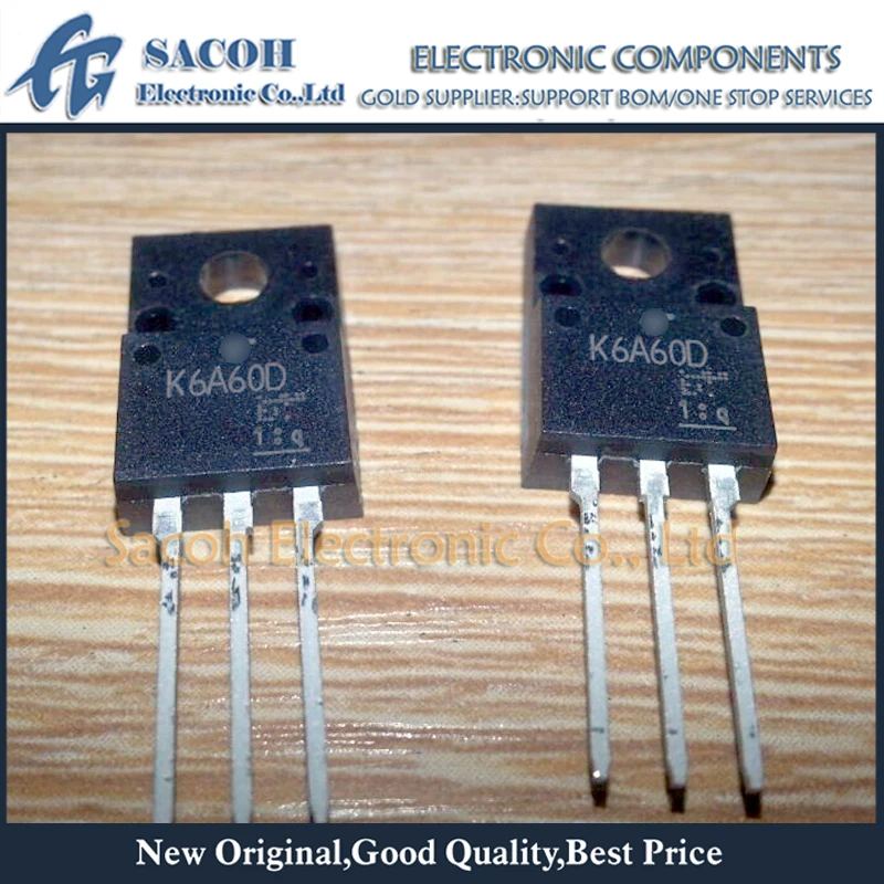 

Free Shipping 10Pcs TK6A60D K6A60D TK6A60W or TK6A65D TO-220F 6A 600V Power MOSFET