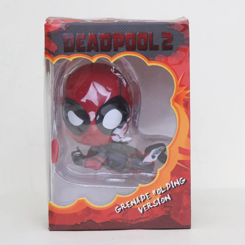 6-10 см игрушки Marvel Дэдпул 2 ПВХ фигурки Bobble-Head 1/10 Масштаб Окрашенные Холдинг позирует езда Версон Коллекционная модель - Цвет: Grenade Holding box