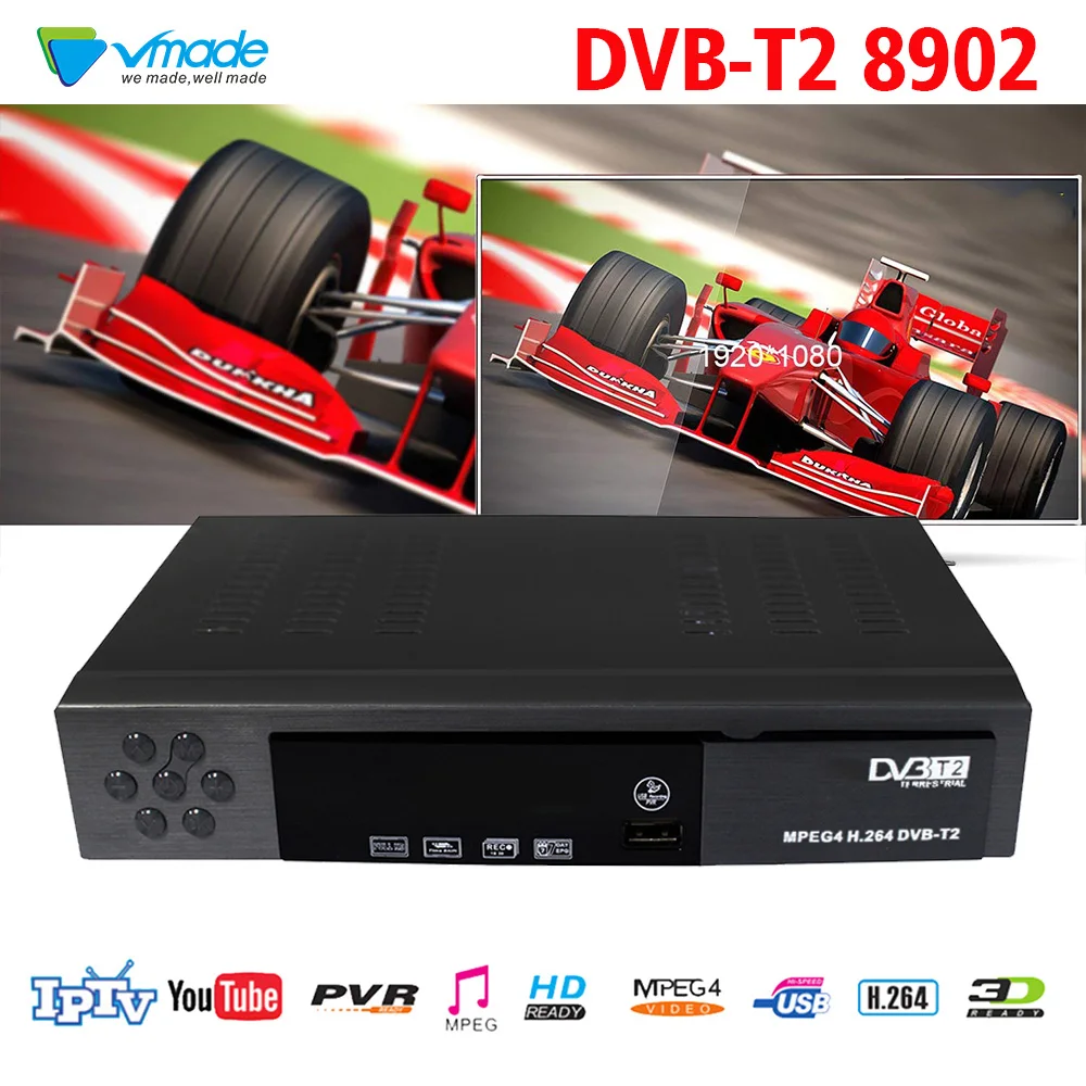 

Vmade Newest DVB-T2 8902 DVB T2 in Terrestrial TV Receiver full hd 1080P H.264 TV BOX Support YOUTUBE,WIFI MPEG2/4 set top boxes