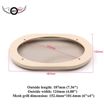 

2 Pcs 4"x6" Inch Speaker Mesh Grill Protective Cover Speakers DIY Accessories Oval Ellipse Beige Free Shipping