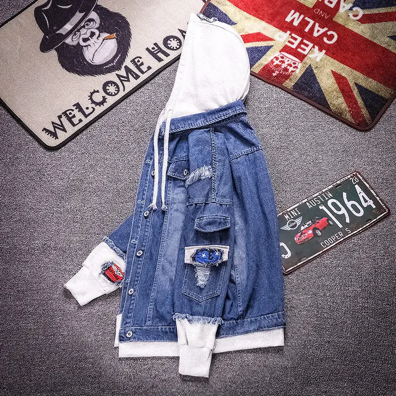 Мужские куртки бомберы с капюшоном INS уличная ветровка принтом корейская мода