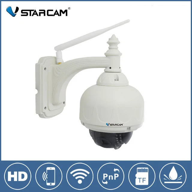 Vstarcam C7833WIP P2P Plug and Play Outdoor PTZ Wireless/WiFi 1MP HD 720P IP Camera Security with Pan/Tilt SD Card IR Cut 2015 vstarcam t6835 micro tf sd card security ip camera wireless wifi p2p plug