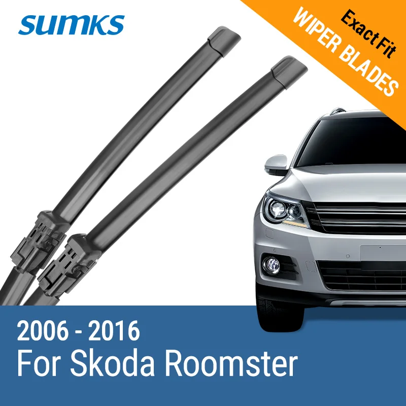 Sumks стеклоочистителей для Skoda Roomster 2"& 21" Fit кнопка 2006 2007 2008 2009 2010 2011 2012 2013