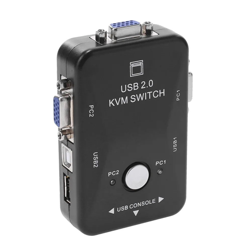 2 порта USB 2,0 KVM переключатель 1920*1440 VGA переключатель SVGA разветвитель коробка для мыши Клавиатура монитор общий доступ компьютер ПК