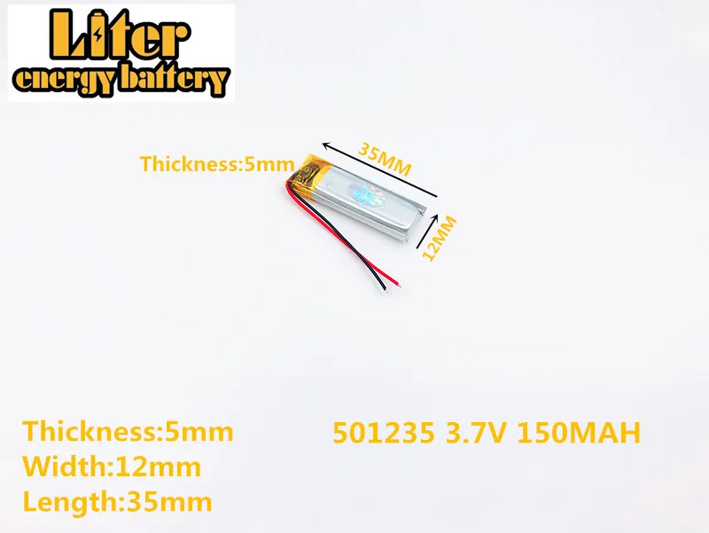 3,7 V 150 mAh 501235 разъем литий-полимерный Li-Po Li ion Перезаряжаемые Батарея ячейки для Mp3 MP4 MP5 gps Мобильный bluetooth