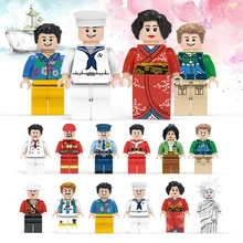 12 Pcs set DIY Figures City PoliceMan Fireman navy Building Blocks Toys Kids Educational City Set