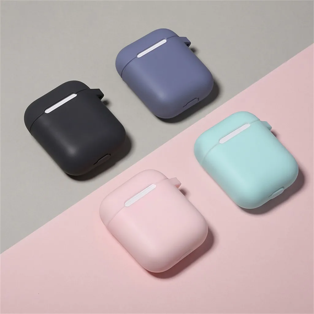 For Airpods Wireless Earbuds Silicone Leather Anti-lost Soft Case Cover Skin for Apple AirPods 1th with Ear Hook