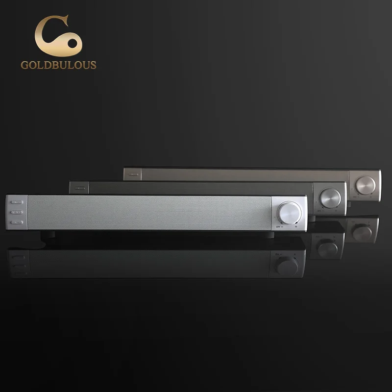 Goldbulous Портативный Soundbar Bluetooth Динамик 10 Вт бас аудио 3D стерео звук плеера