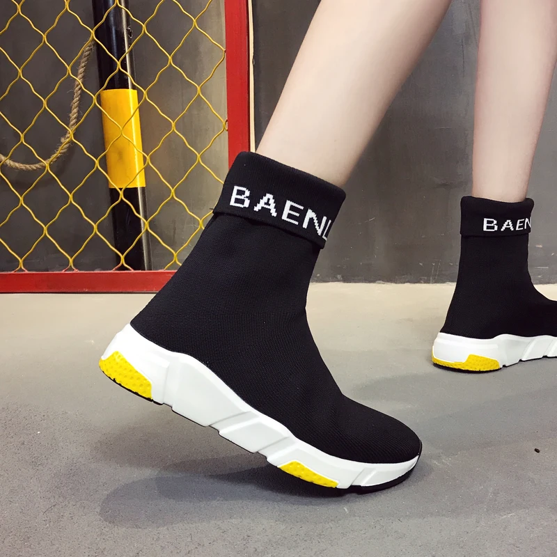 

2019 new generation women balenciaca shoes brand off white fly weaving air mesh breathable zapatos de mujer walking sneakers