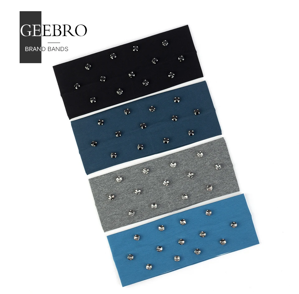 Geebro Для женщин эластичные резинки для волос со стразами, с украшением в виде кристаллов аксессуары для волос ручной работы гладкие повязки
