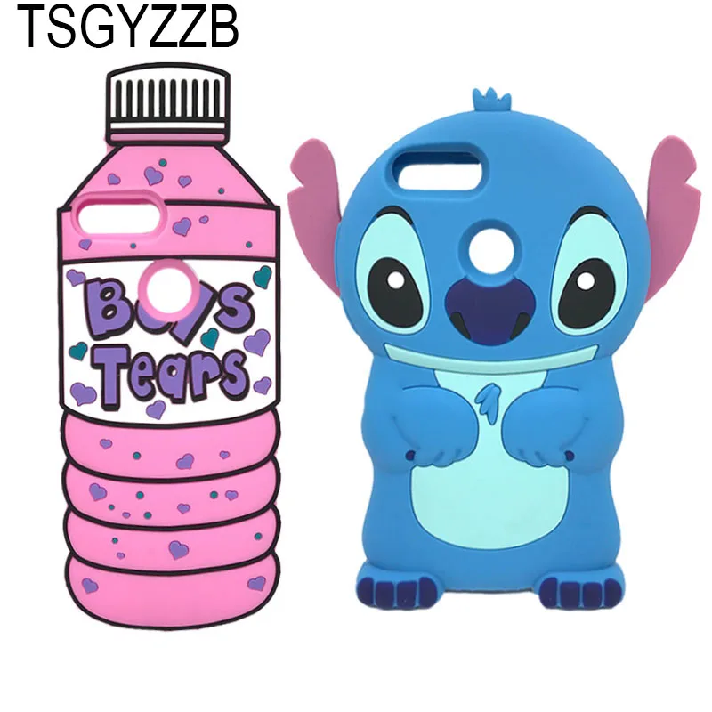 

Case For Huawei Honor 9 Lite 9i Cases Cute Cartoon Stitch Bottle Soft Silicone ShockProof Cover For Huawei P Smart Case Enjoy 7S