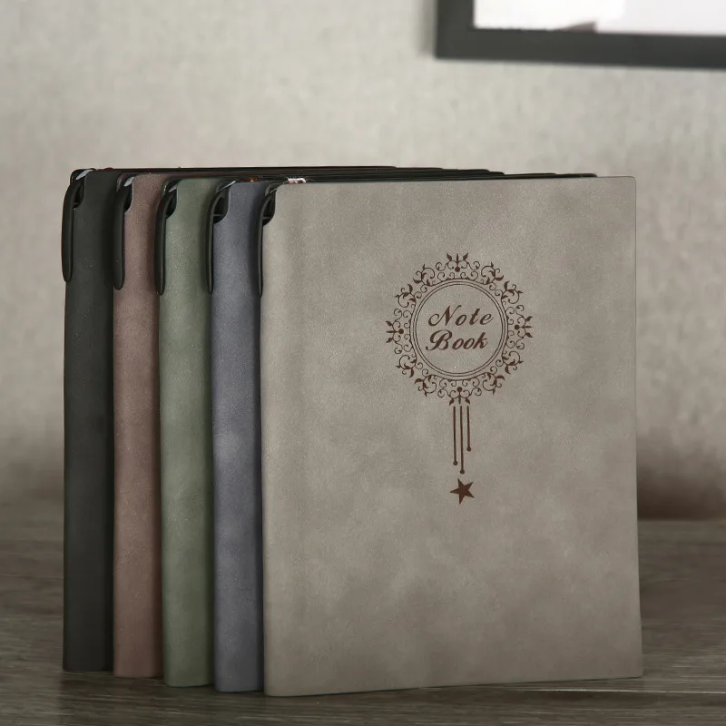

A5 A6 2019 Faux Leather 100sheets Book Line Kraft Blank Grid Lined Inner Paper Cover Notebook Planner Agenda Planner Filofax
