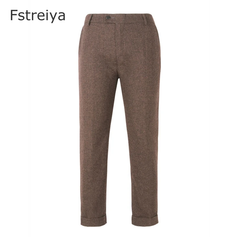 Custom made men terno slim fit tweed suit with pants customized mens clothing customes clothes tailored wool suit for wedding