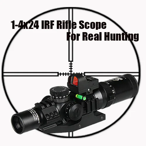 

Canis Latrans Tactical 1-4x24 IRF RIfle Scope With 1X mini red dot scope and Scope Level Bubble Scope Mount for Hunting OS1-0292